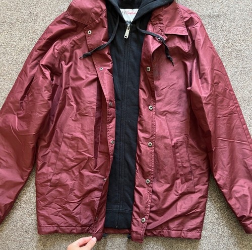 Empyre Maroon Hooded Sweatshirt Lined Snowboarding Winter Jacket Coat Men Size M - Picture 3 of 14