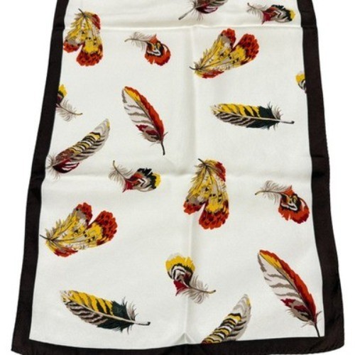 Feather Pattern  Silk Scarf Talbots Multicolor Fe… - image 7