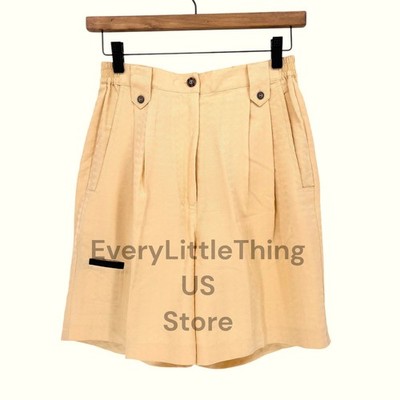 Jamie Sadock Golf Shorts Size 6 100% Silk 7'' Inseam Tennis Pickleball Cream