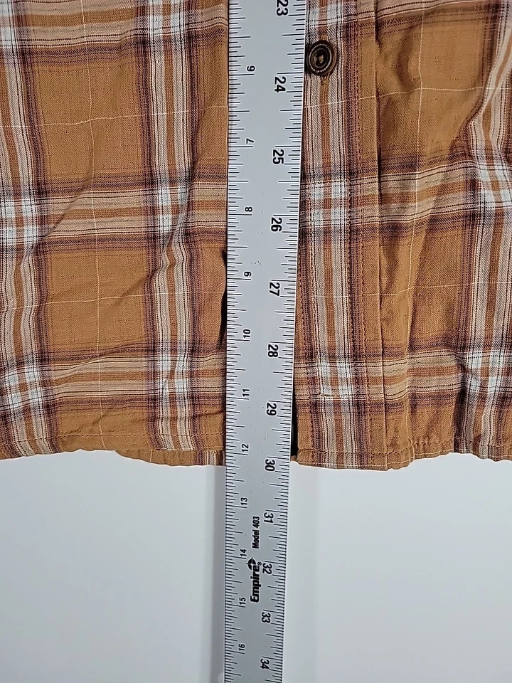 Camisa Rocawear Marrón y Tostado a Cuadros Botones Manga Larga Para Hombre XL Foto 4 de 4