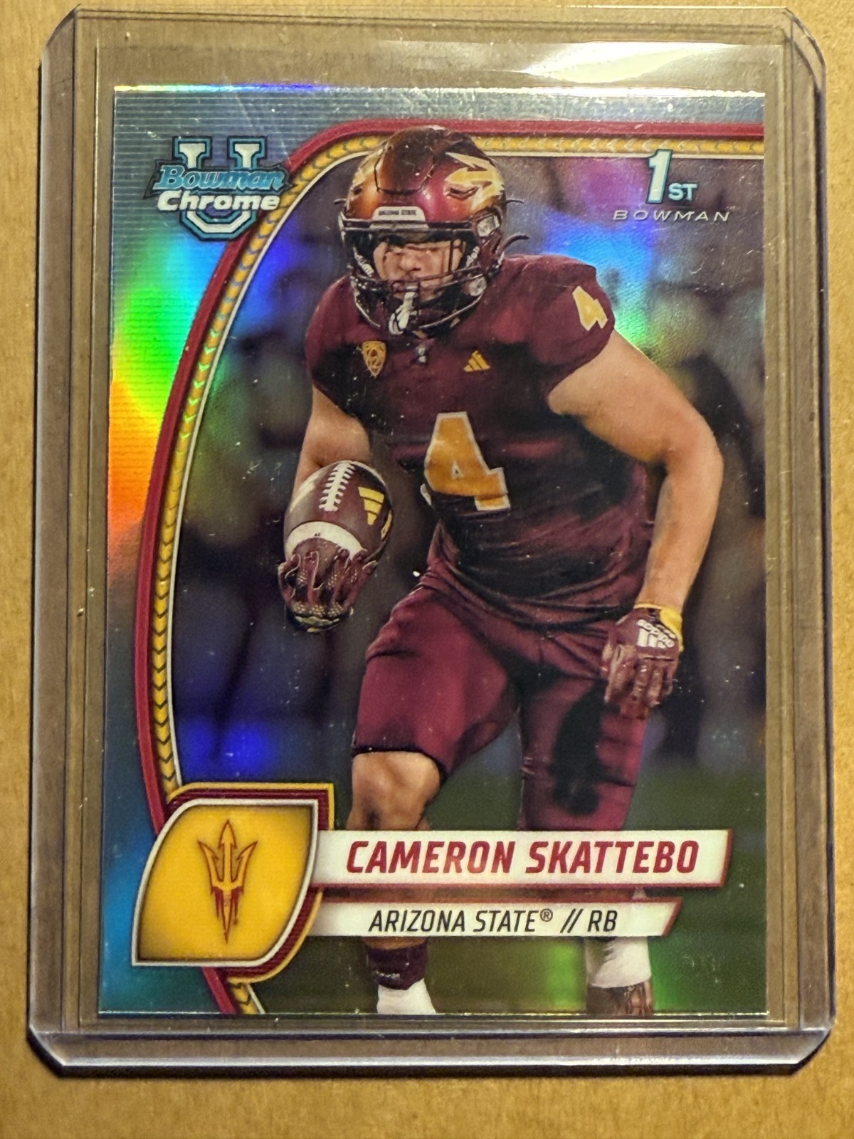 2024 Bowman University Chrome - Cameron Skattebo #37 Refractor (RC)- 1st Bowman