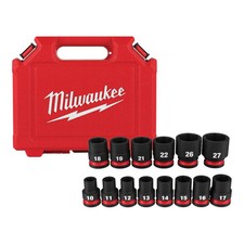 Milwaukee 49-66-7013 1/2" Drive Metric Standard 6 Point Impact Socket Set -14 PC