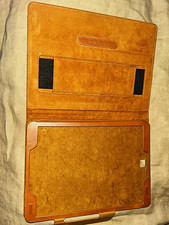 KVAGO Genuine Leather Folding Tablet Case with Integrated Stand 9.7in Brown.