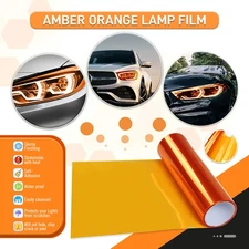 12"x71" Amber Orange Lens Vinyl Protection Wrap Film For Headlight Taillight