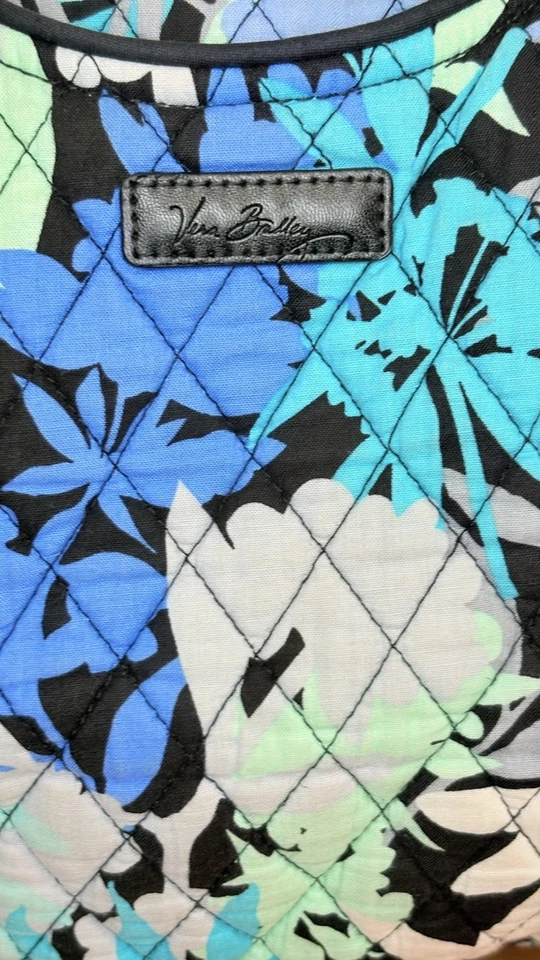 Vera Bradley Glenna Satchel Quilted Blue Camofloral Purse Tote Shoulder Bag - Image 4 of 4
