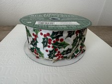 Kirkland Signature Wire Edged Ribbon Christmas Holly Red Green Metallic