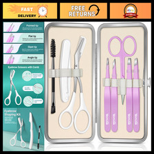 8-in-1 Eyebrow Tweezers Set for Women, Facial Hair Grooming Kit Scissors