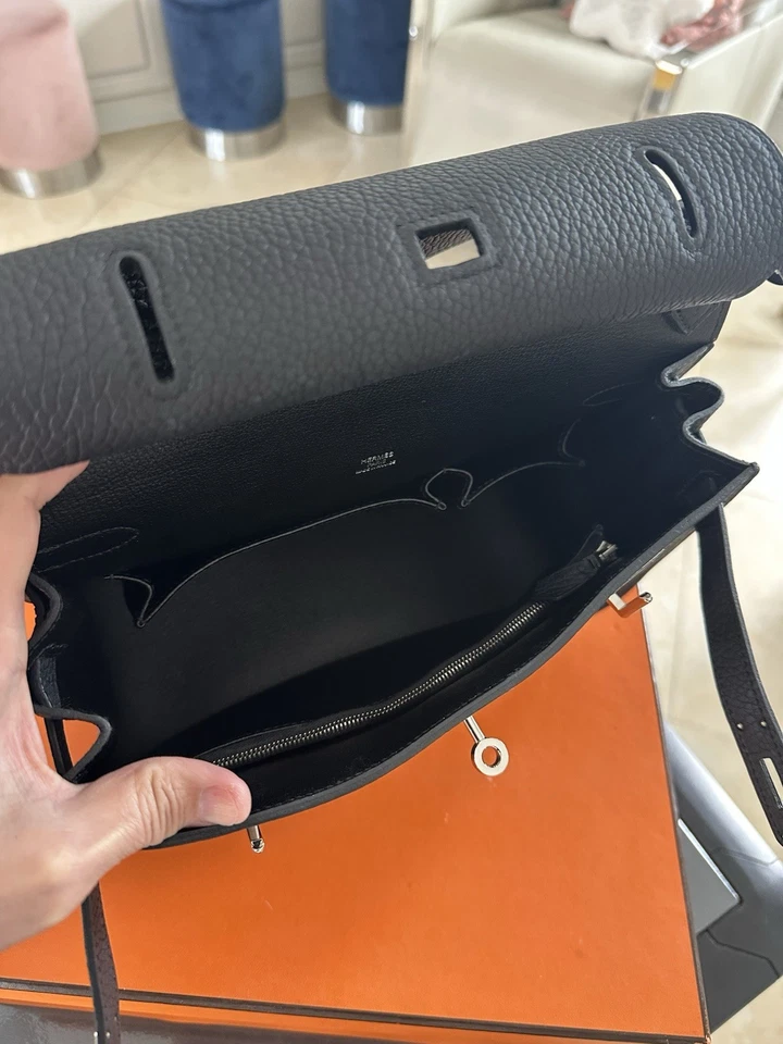 Bolso Bandolera Hermes Jypsiere Etain Taurillon Clemence Cuero 34 AUTÉNTICO Foto 3 de 4