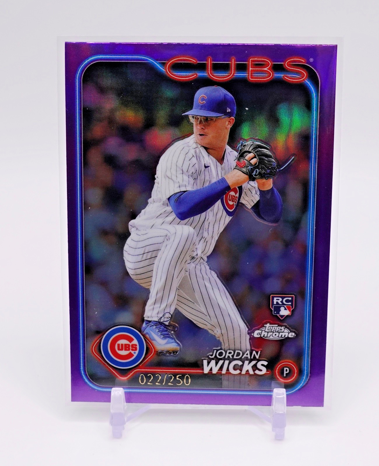 2024 Topps Chrome JORDAN WICKS RC PURPLE REFRACTOR /250 #67 Chicago Cubs