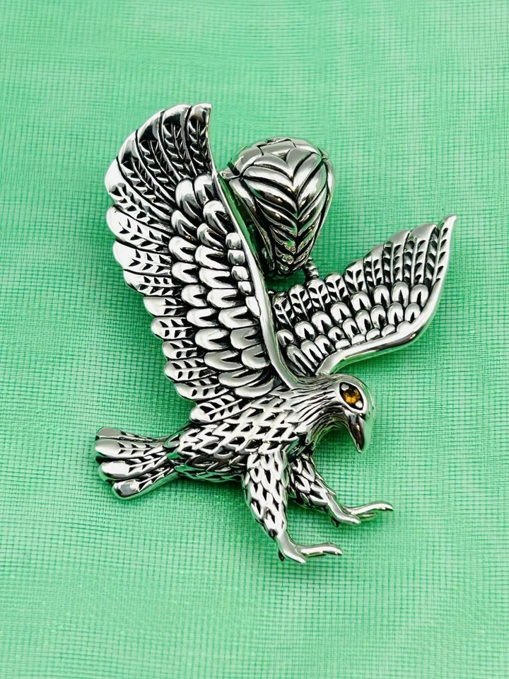 JAI By John Hardy 925 Sterling Silver Citrine Soaring Eagle Enhancer Pendant - Image 2 of 4