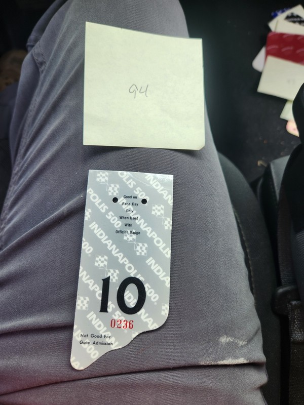 1994 Indianapolis 500 Pit Badge Back-Up Card