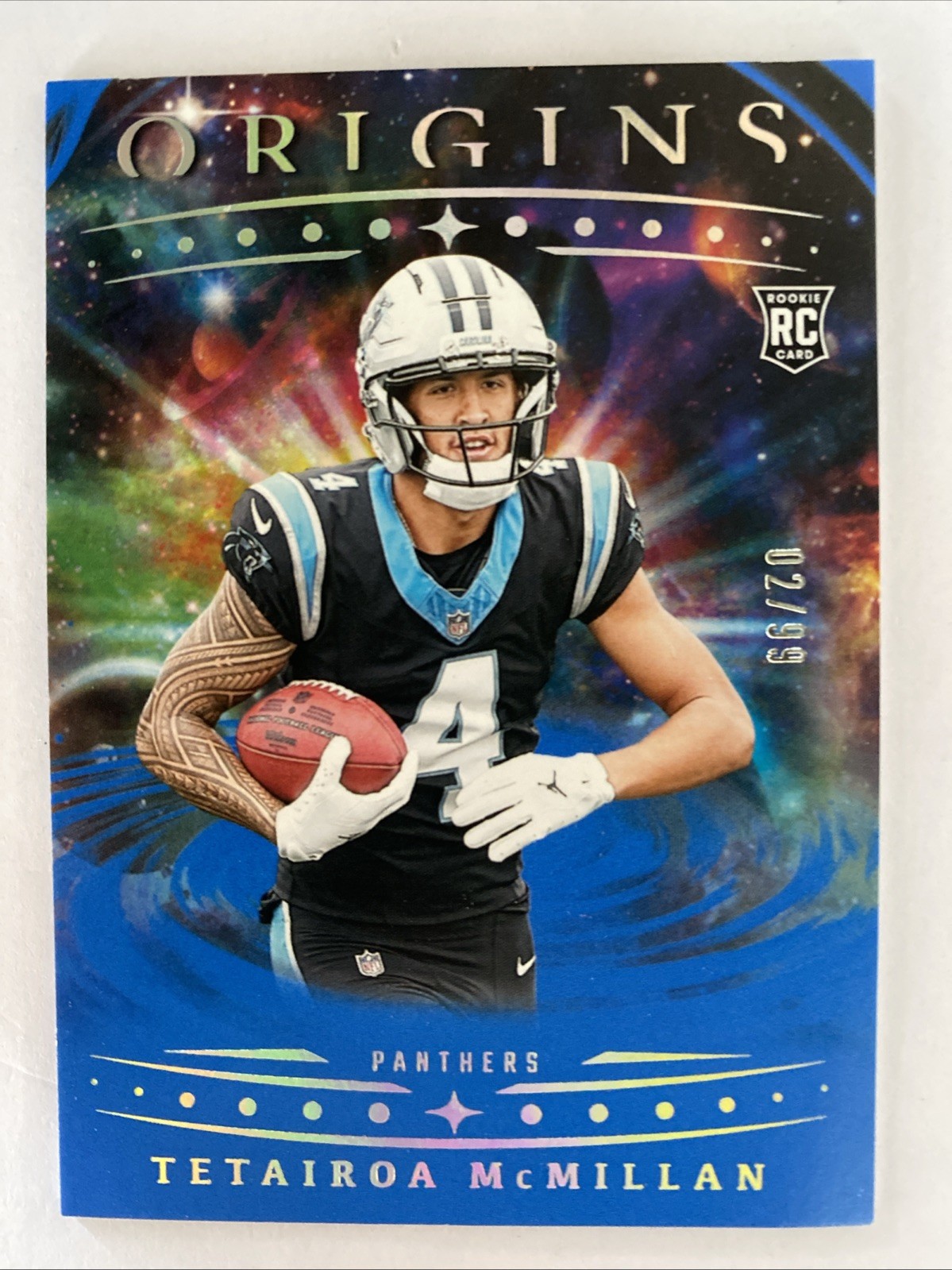 2025 Panini Origins - Rookies Tetairoa McMillan #116 Blue 2 /99 (RC)
