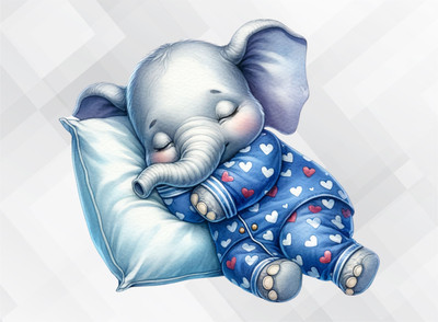 Vinyl-Wandtattoo Schlafender Elefant Kinderzimmer Aufkleber YJ997