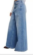 We The Free Free People Women  s Size 27 Palazzo High Rise Wide Leg Jeans Blue