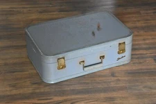 Vtg Starline Luggage Co Luggage, Suitcase, Train Case Blue Mid Century 1950's