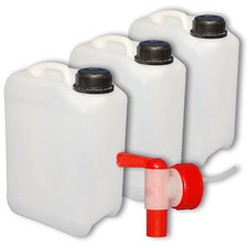 3 St&uuml;ck 3 Liter Wasserkanister mit AFT-Hahn Ablasshahn Plastikkanister dicht