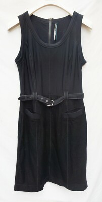 Kleid schwarz N5 MARC CAIN 42 Walk Wolle TECHNO Softshell Taschen Gürtel NP250 