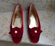Original Luxus Chanel Ballerina Schuhe shoes flats samt velvet rot red Gr 38 NEU