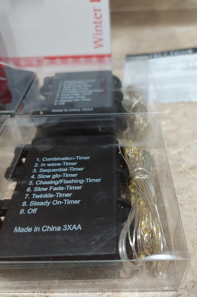 Winter Lane 4 Pack Yellow Fairy Lights 2M 6ft Battery Waterproof 72 Micro LED - Image 2 of 2