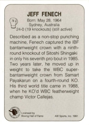Vintage AW Sports 1991 All World Boxing Premier Edition Single Cards - You Pick - Picture 111 of 225