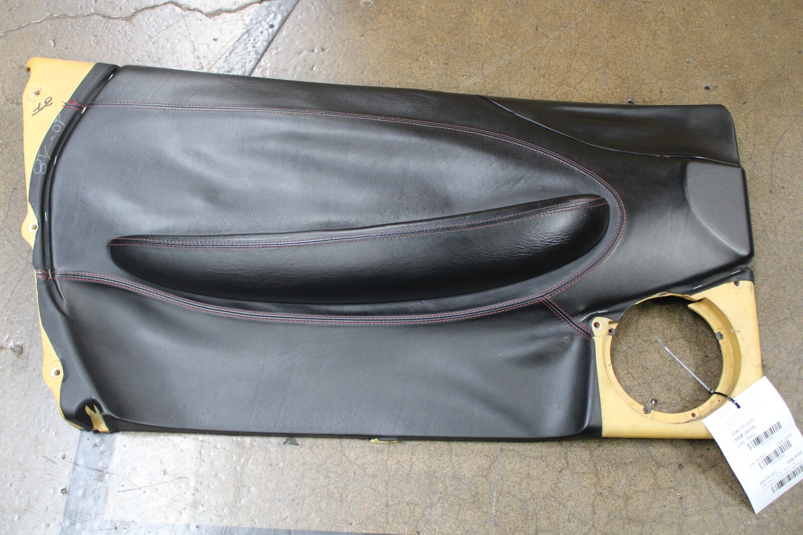Ferrari 360 LH, Front Door Panel, Black w/Red Stitching, Used, P/N 65007600