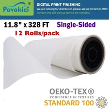 12Rolls 11.8" x 328 FT Direct to Film Transfer Film Roll- Single Sided Warm Peel