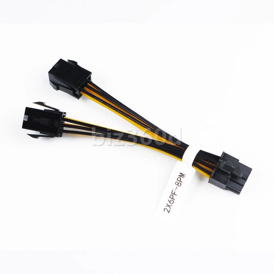 Dual 6-Pin Female to 8-Pin Male GPU Power Adapter Cable 15cm - Image 4 of 4