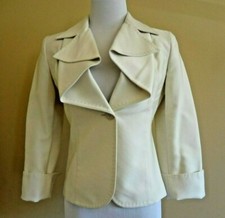 NWT Max Mara Ivory One Button Closure Ruffle Lapel Jacket Blazer 890.00 size 6