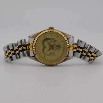 Vtg Pulsar Women's Gold Silver Tone Date Indicator Quartz Watch
