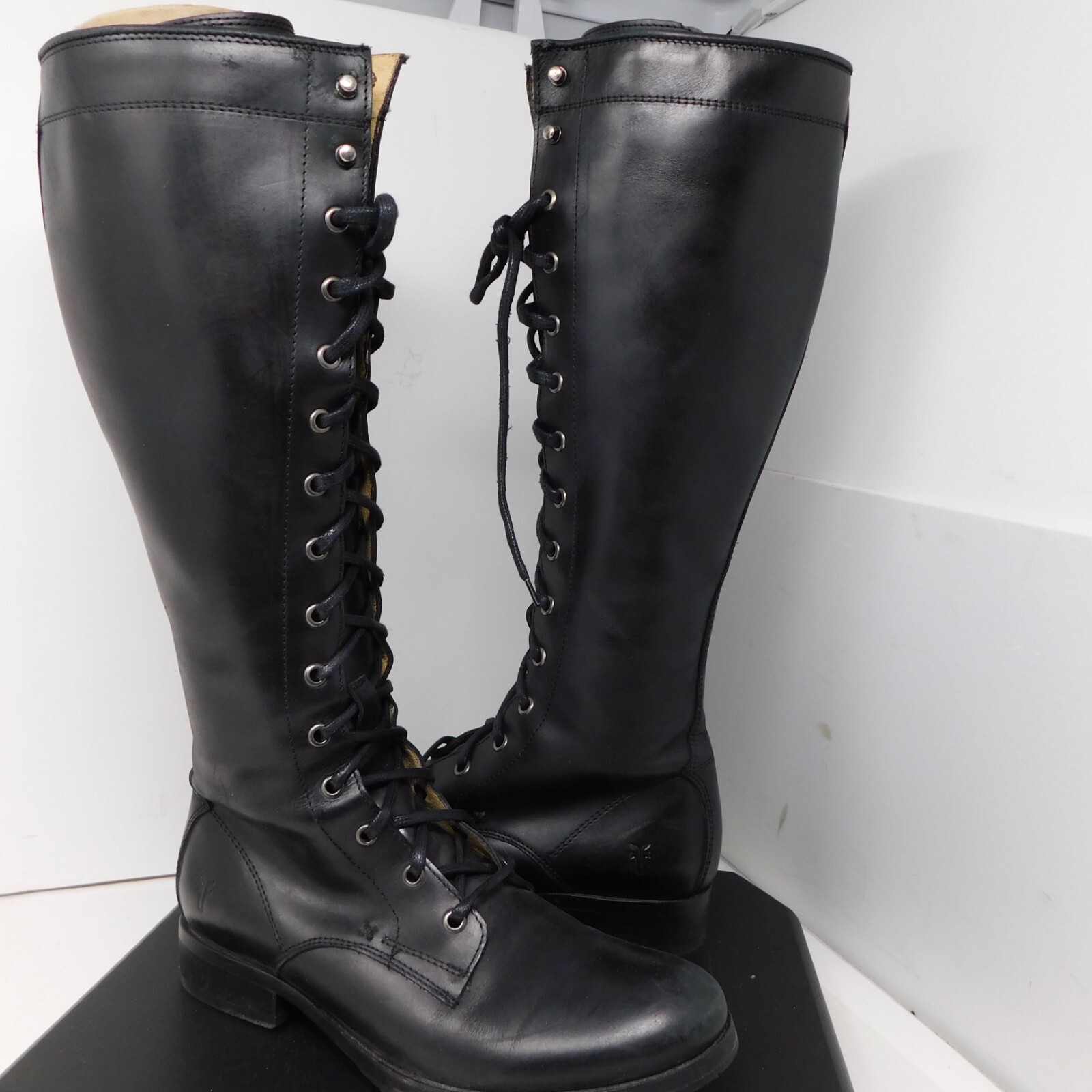 women's lace up tall combat boots