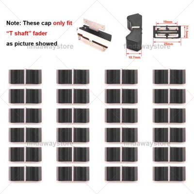 24pcs Straight Slide Fader Knob Cap for Soundcraft Si Expression 2 Mixer (Black)