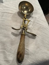 Rare Antique Nickel Plated Brass Dover Mfg Ice Cream Scoop No. 12 Pat Appl'D For