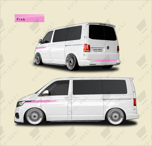 Fits VW T5 T6 Transporter - Full Van Decal Kit with Both Sides + Rear Stripes - Picture 9 of 18