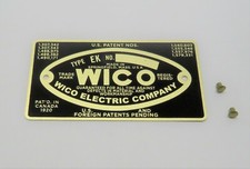 Wico EK Magneto Name Plate Hit & Miss Gas Engine Motor Mag Tag