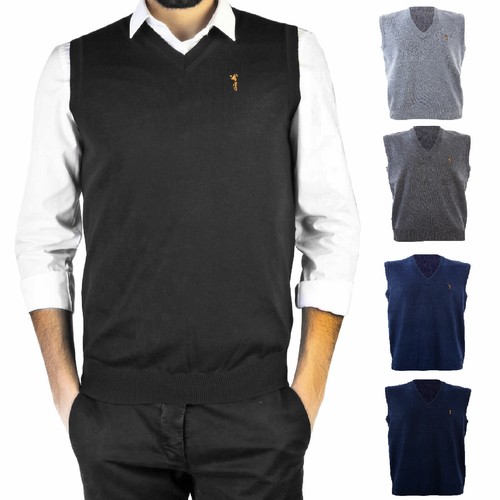 Gilet uomo maglione basic smanicato pullover casual scollo V TOOCOOL D-711  | eBay