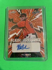 2021 Leaf Flash of Brilliance Will Bednar Orange RC Auto SSP /10 Giants