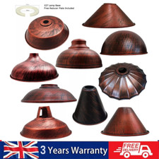 Vintage Industrial Lamp Shade Metal Pendant Light Cover E27 Base Retro Rustic UK