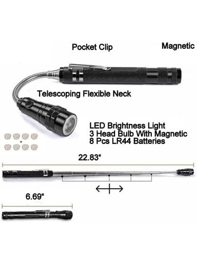 Teleskop Pick-Up Werkzeug Kit mit LED Leuchten, 360 Grad schwenkbar - Bild 2 von 4