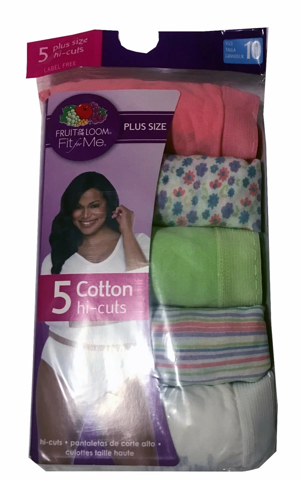 Paquete de 5 cortes altos de algodón para mujer Fit for Me® by Fruit of the Loom® 100 % algodón Foto 3 de 4