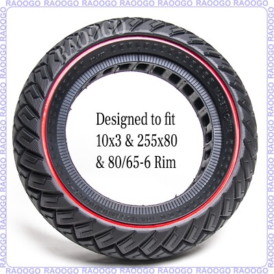 Felixstory Pneu Solide Tout-terrain 10 X 3, 255 X 80 (80/65-6) Pour