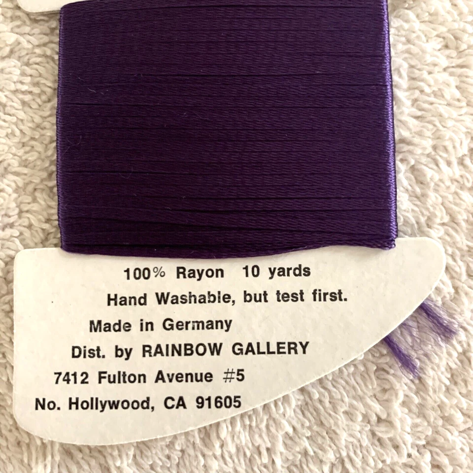 Rainbow Gallery Neon Rays Needlepoint Ribbon Rayon 1 Card 10 yards Purple - Image 4 of 4