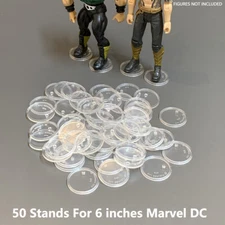 50Pcs Clear Display Stand Base for 6" DC MOTU Action Figures Model 32mm 