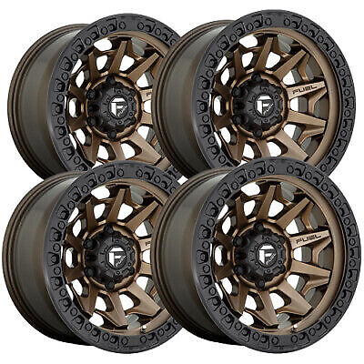 Set of 4) Fuel D696 Covert 18x9 8x180 +20mm Bronze Wheels Rims 18