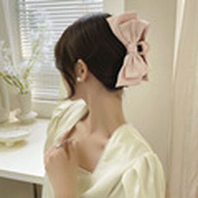 Bow Hair Claw Clips Double Sided Large Satin Hairpins Women Elegant Bowknot 1Pc