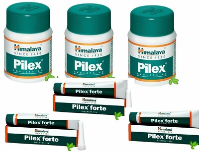 Himalaya 3 Pc Pilex Forte Ointment (30g)  +3 Pc Himalaya Pilex 60 Tabs FREE SHIP