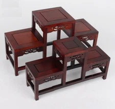 Teapot Stone Vase Flower Rack Decor Rosewood Base Fishbowl Stand Bonsai