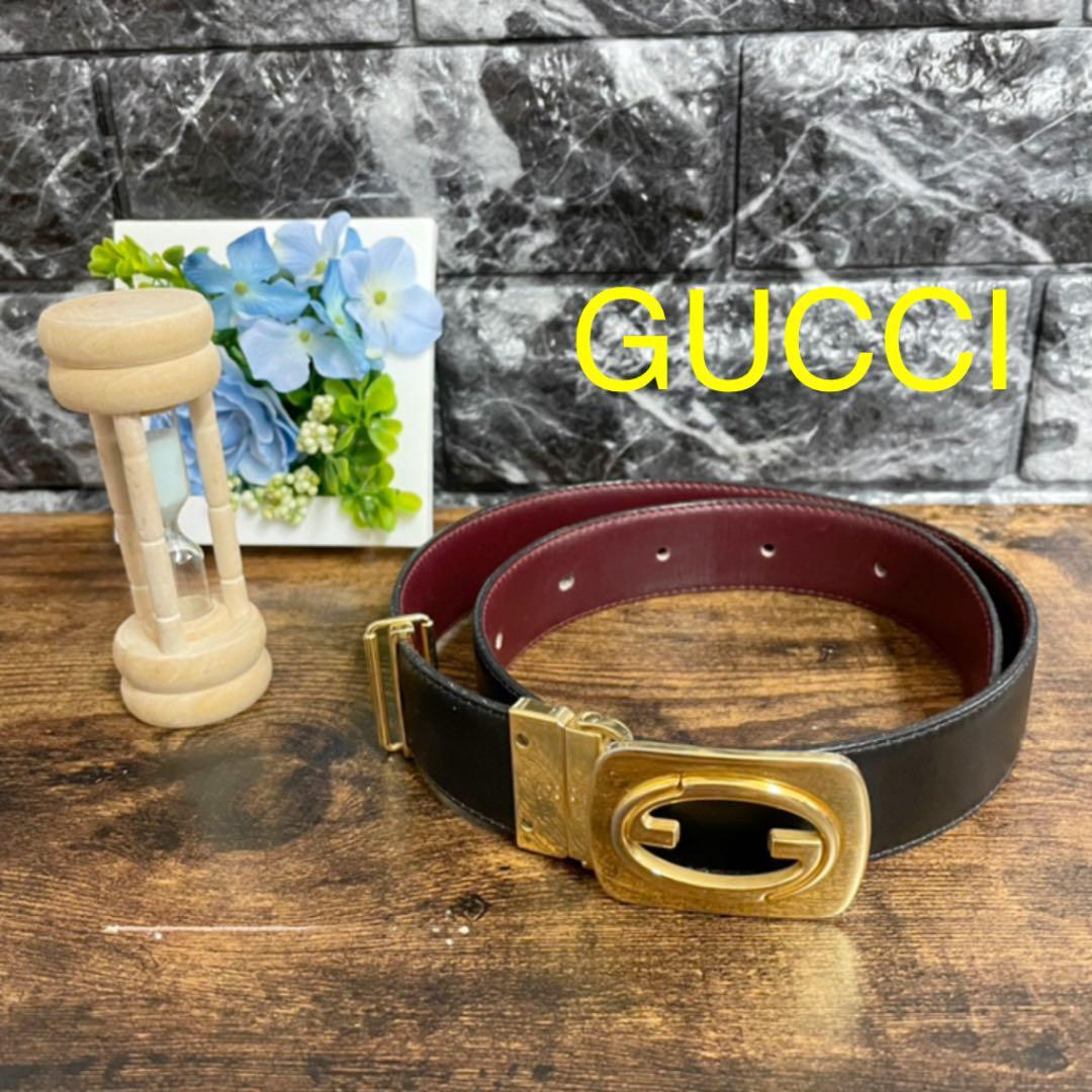 Gucci used ladies belt black x burgundy eBay