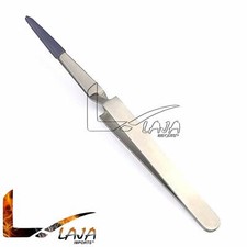 Tweezers Self-Locking PVC Rubber Coated Tips Cross Lock Jewelry Hobby Crafts