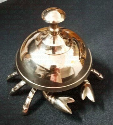 Antique Brass Beautiful Design Desk Bell, Antique Nautical Hotel Counter Bell