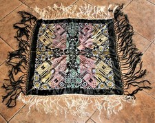 brocade weave temple shawl flamenco Mant n de Manila Antique in Pristine Cond